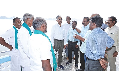 CWMA chairman Saumitra Kumar Haldar at Grand Anicut on Friday