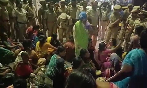 Visuals from the protest