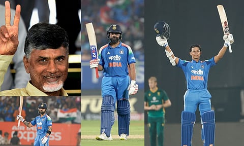 AP CM N Chandrababu Naidu & Indian Cricket players (PTI ) 