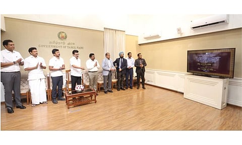 Chief Minister MK Stalin laid the foundation stone for a new mini stadium in the Edappadi. (Photo: X/@udhaystalin)