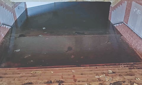 The pedestrian subway in Tambaram has remained unusable for many months and currently it is filled with slush and rainwater