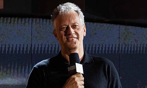 Coca Cola CEO James Quincey speaks during the Global Citizen festival, Sept. 25, 2021, in New York (AP) 