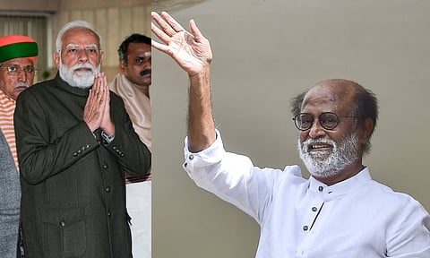 Narendra Modi and Rajinikanth (PTI) 