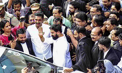 Malayalam actor Dileep leaves the Ernakulam district court following his acquittal in the 2017 sexual assault case involving a south Indian actress, in Kochi, Kerala, Monday, Dec. 8, 2025 (PTI) 