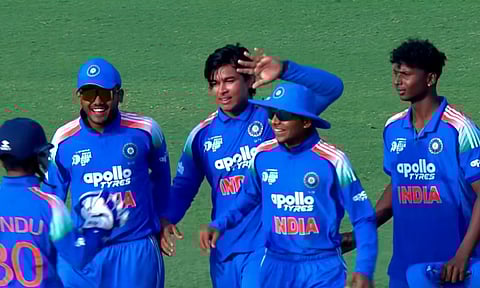 Vaibhav Suryavanshi celebrates after dismissing Pakistan skipper Farhan Yousaf (Photo: Youtube/Asian Cricket Council)