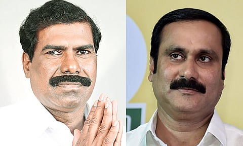 (L-R) GK Mani, Anbumani Ramadoss