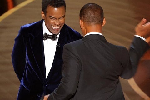 Smith slaps Rock (Source: Twitter)