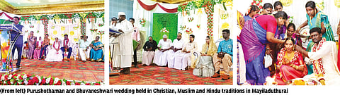 VAO in Mayiladuthurai weds according to customs of three religions