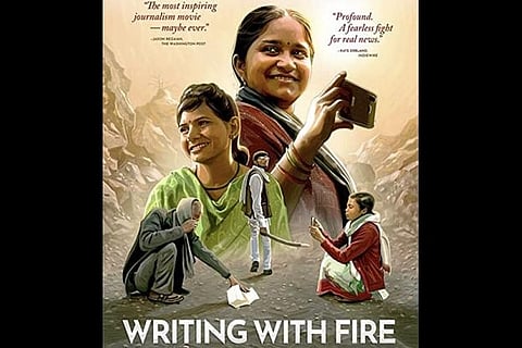 Poster of the documentary 'Writing with Fire'.