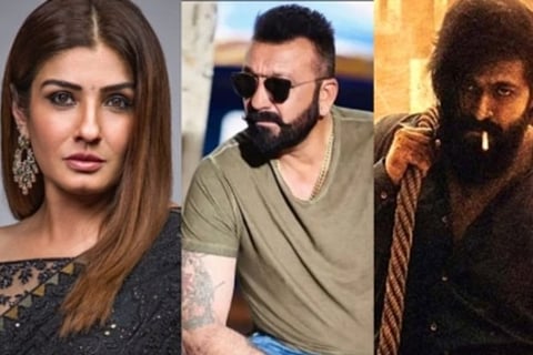 Actor Sanjay Dutt and Raveena Tandon (Image Credit: ANI)