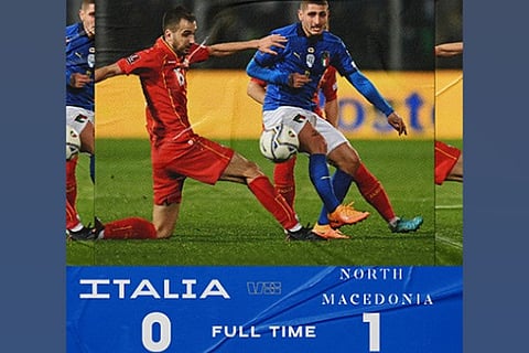 Italy football team in action against North Macedonia (Image Credit: ANI)