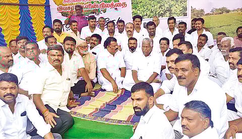AIADMK deputy coordinator KP Munusamy on hunger strike in Krishnagiri on Friday
