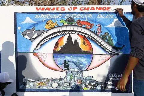 Plastic-free ocean: Pictures from awareness campaign in Chennai