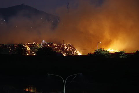 A fire broke out at Perungudi dump yard