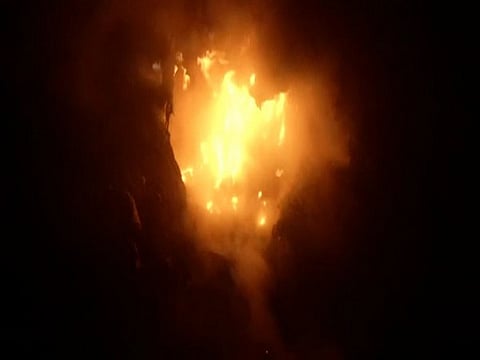 Visuals from Bhalswa landfill on Thursday morning