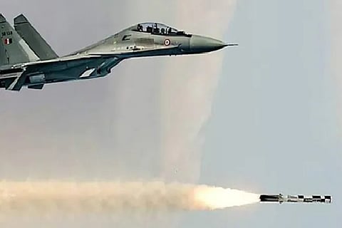 BrahMos missile flies at a speed of 2.8 Mach or almost three times the speed of sound.