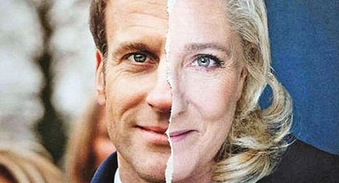 Emmanuel Macron (left) and Marine Le Pen