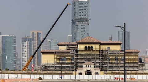 A residential villa under construction in the Al Mamzar beach district in Dubai, United Arab Emirates. (Bloomberg)