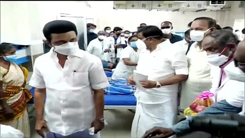 MK Stalin meets the injured of the Thanjavur electrocution incident