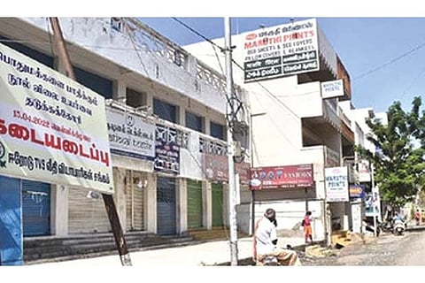 Textile shops closed in protest to contain yarn prices in Erode on Friday