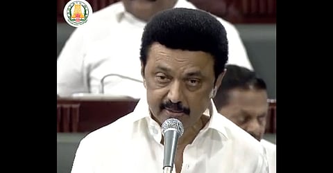 CM Stalin addressing the assembly