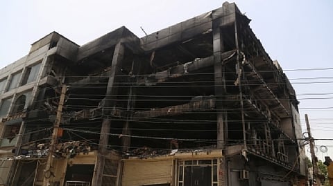 The fire broke out near pillar 544 of west Delhi's Mundka metro station