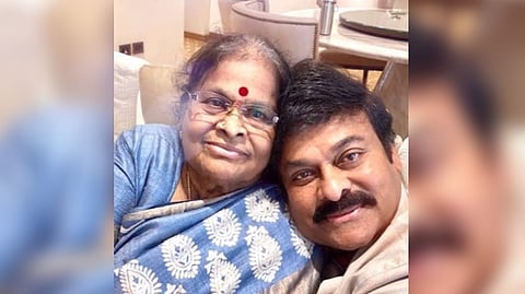 Chiranjeevi with his mother.