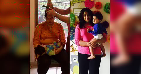 Sameera Reddy with her child