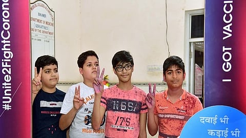 A group of Children who received their vaccine shot
