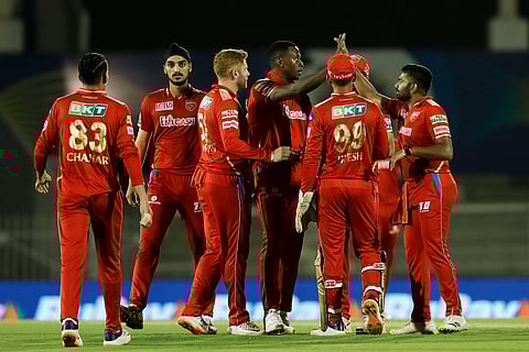 Punjab Kings players celebrating the win.