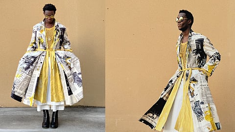 Wisdom Kaye in newspaper-style coat