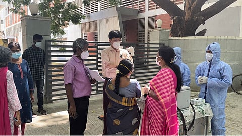 Health secy J Radhakrishnan inspecting at Anna University campus
