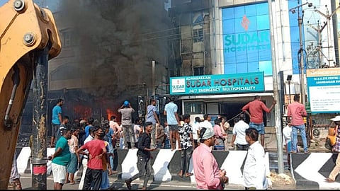 The fire accident site