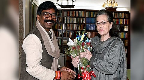 Jharkhand CM Hemant Soren Congress interim President Sonia Gandhi.