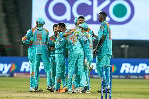 Lucknow Super Giants players celebrating the win
