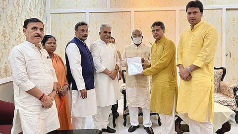 New Tripura CM Manik Saha with other leaders