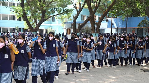 Students ahead of board exams in Ashok Nagar school