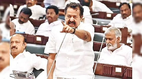 Higher Education Minister K Ponmudy in TN Assembly