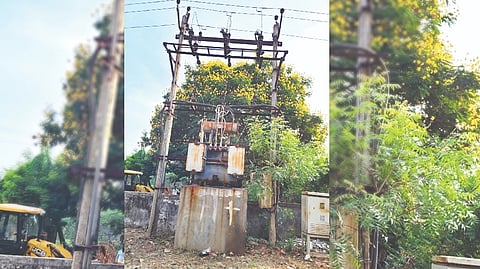 One of the transformers with rusted parts in Kendriya Vihar Colony in Avadi