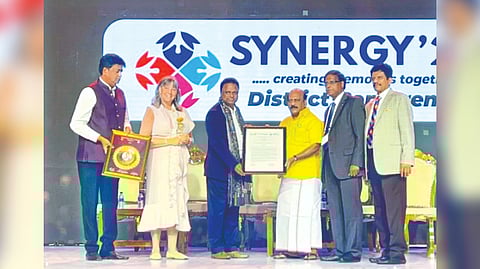 The award was presented by TM Anbarasan, MSME and Rural Industries minister, TN, at a gathering of Rotarians.