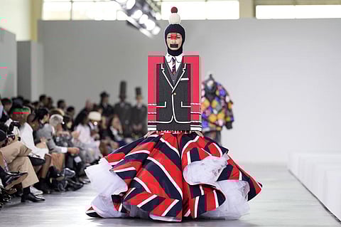 The Thom Browne Fall 2022 collection is modeled during his fashion show at the Javits Center