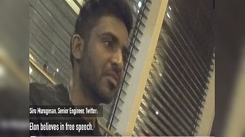 Video purporting to show Twitter engineer Siru Murugesan.