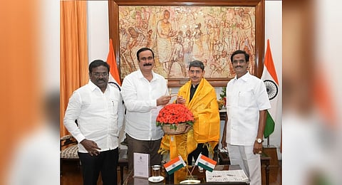 PMK President Anbumani Ramadoss met Governor RN Ravi at Raj Bhavan