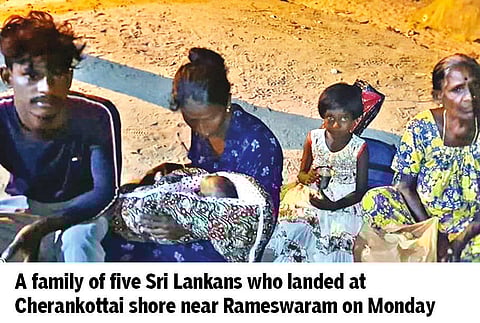 Family of 5 Lankan refugees land near Rameswaram