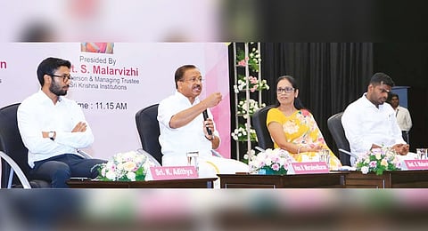 Union MoS for External Affairs V Muraleedharan speaking at an interactive session in Coimbatore on Thursday