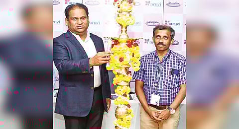 Naruvi Hospital chairman GV Sampath inaugurating the workshop on Sunday