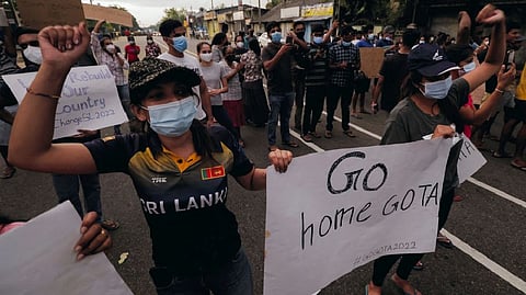 File photo of Sri Lankans protesting