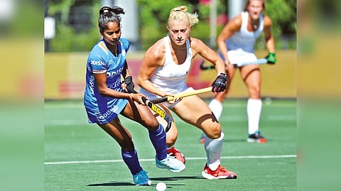 Action from the India-USA Pro League match on Wednesday.