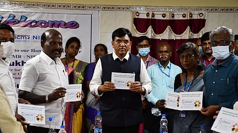 Mansukh Mandaviya at the launch of Indian catalogue of Mycobacterium TB mutation & their association with drug resistance interim report.