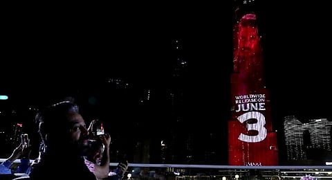 Trailer of the movie lit up Burj Khalifa